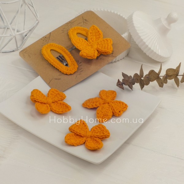 В'язаний бантик міні Бавовна Помарнч