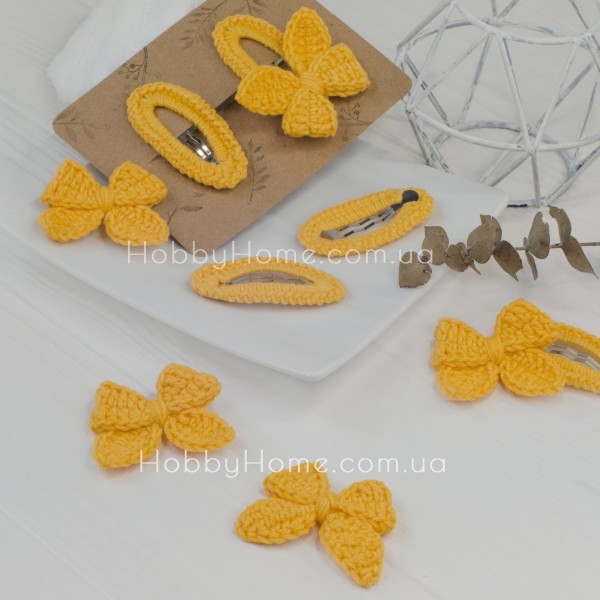 В'язаний бантик міні Бавовна Помаранч