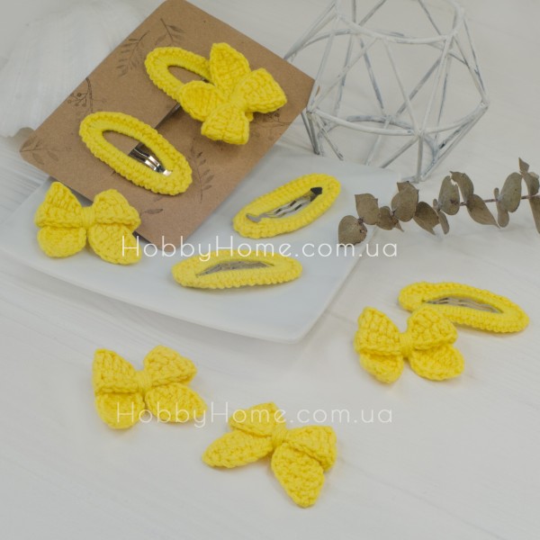 В'язаний бантик міні Бавовна насичено Жовтий